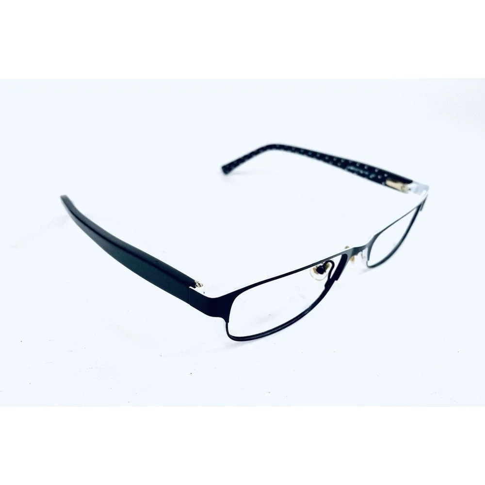 Kate Spade NY Black White Metal Rectangular Glasses W Acetate Temple 52 17 135
